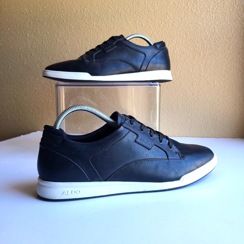 ALDO ABEL Black Leather Casual Shoes Mens Size 10